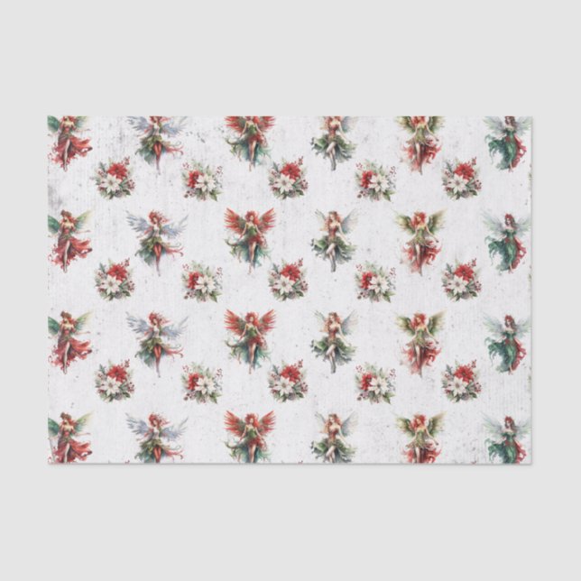 Papel de tejidos de navidades Fe y Poinsettias (Anverso)