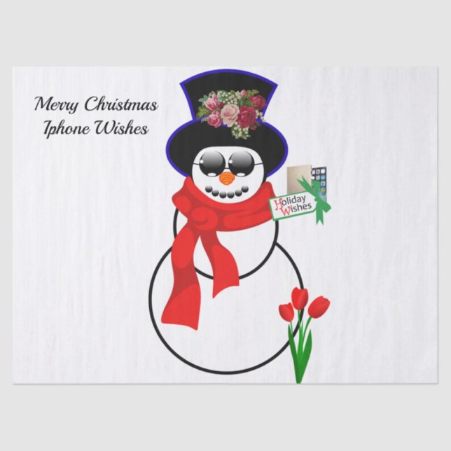 Papel de tejidos de navidades, Snowman Iphone 11pr (Anverso)