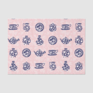 Papel de tejidos de porcelana azul chino