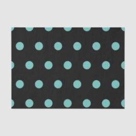 Papel de tejidos de punto de polka (negro y agua)
