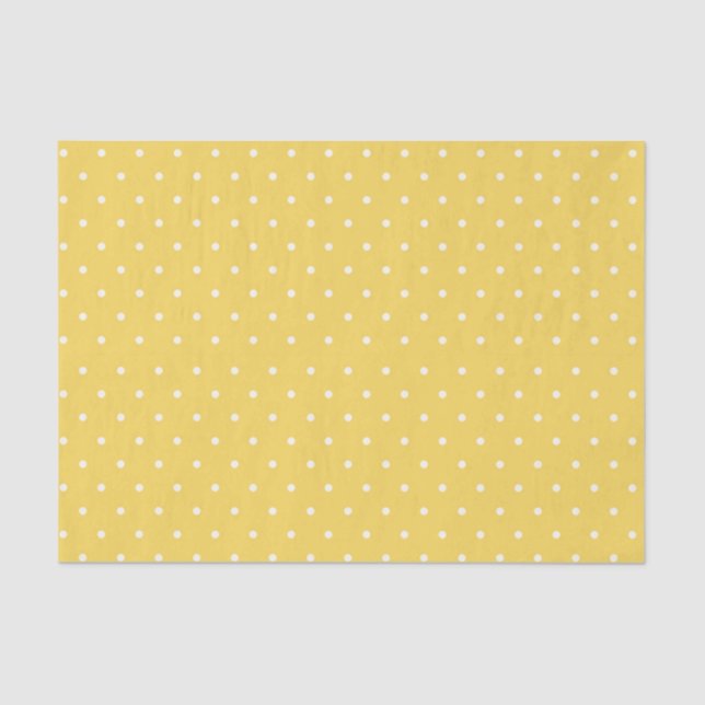 Papel de tejidos de puntos de polka amarillo y bla (Anverso)