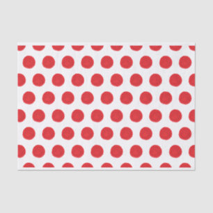 Papel de tejidos de puntos de polka de color rojo