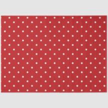 Papel de tejidos de puntos de polka roja y blanca