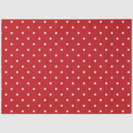 Papel de tejidos de puntos de polka roja y blanca