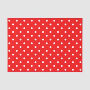 Papel de tejidos de puntos de polka rojo