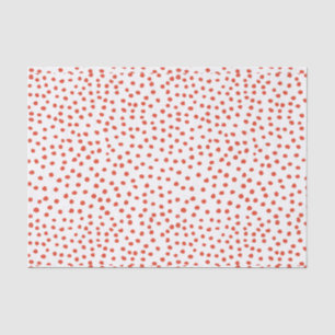 Papel de tejidos de puntos de polka rojo