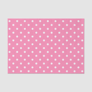 Papel de tejidos de puntos rosados de polka