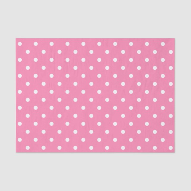 Papel de tejidos de puntos rosados de polka (Anverso)