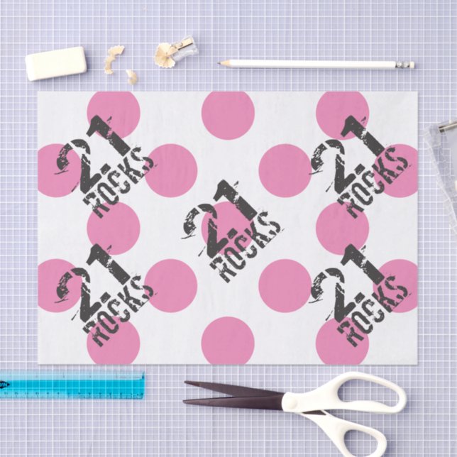 Papel de tejidos de regalo de 21 cumpleaños (Artesanía)