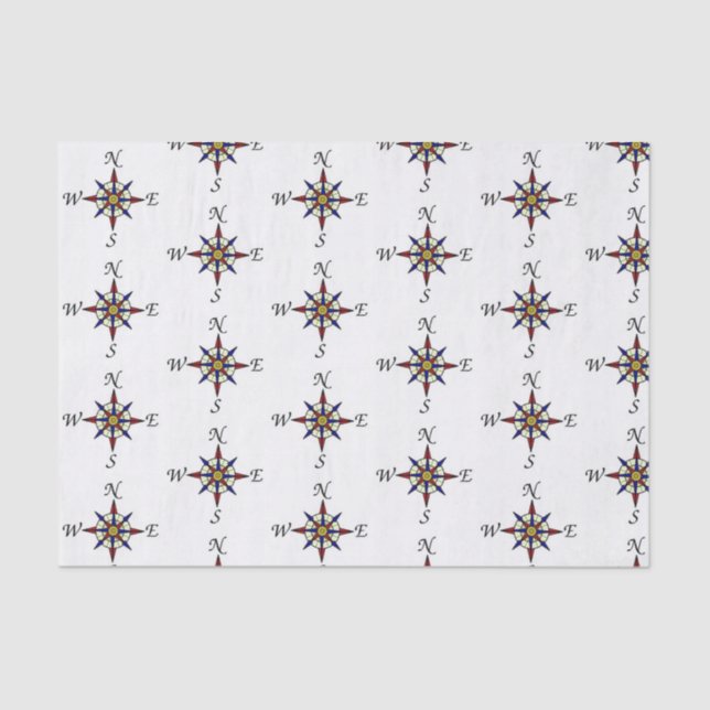 Papel de tejidos de regalo de brújula (Anverso)