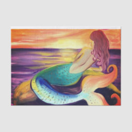 Papel de tejidos de regalo de sirena vintage
