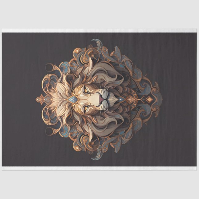 Papel de tejidos de retrato de león (Anverso)