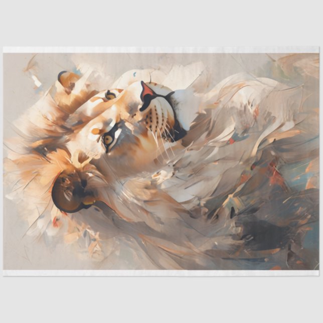 Papel de tejidos de retrato de león (Anverso)