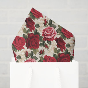 Papel de tejidos de rosas rojas
