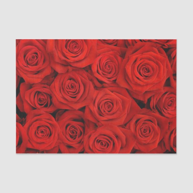 Papel de tejidos de rosas rojas (Anverso)