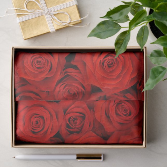 Papel de tejidos de rosas rojas (Regalo )