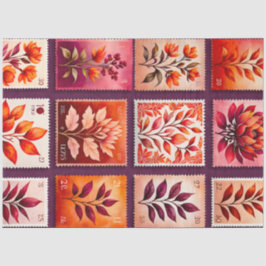 Papel de tejidos de timbre de época colorido