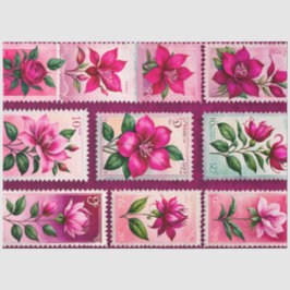 Papel de tejidos de timbre de época colorido