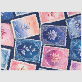 Papel de tejidos de timbre de época colorido