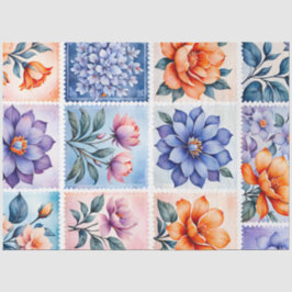 Papel de tejidos de timbre de época colorido