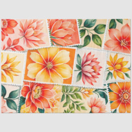 Papel de tejidos de timbre de época colorido