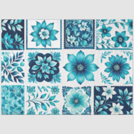 Papel de tejidos de timbre de época colorido