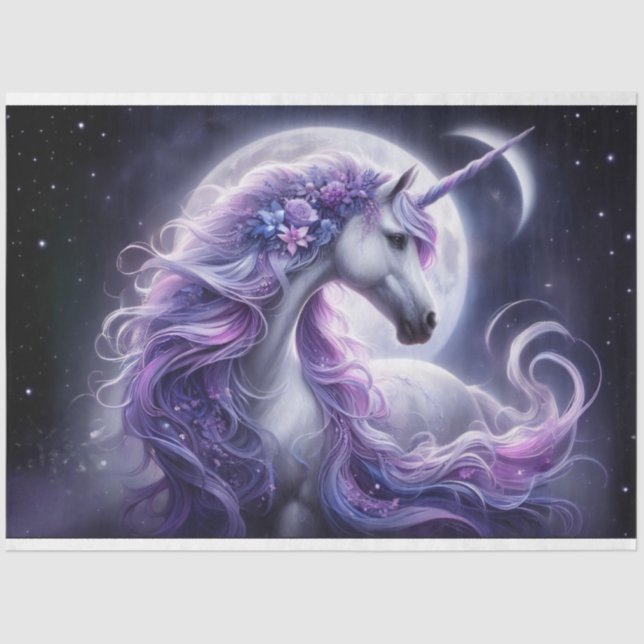 Papel de tejidos de unicornio de la luna (Anverso)