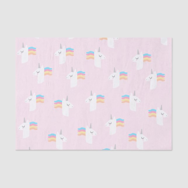 Papel de tejidos de unicornio rosa (Anverso)