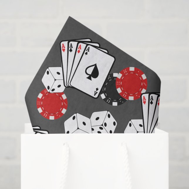 Papel de tejidos del Fiesta Gray Casino Poker (Bolsa de regalo)