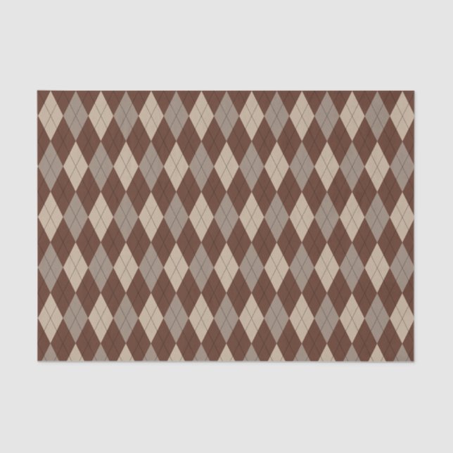 Papel de tejidos del patrón de arglas beige y marr (Anverso)