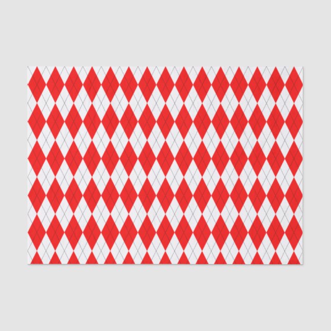 Papel de tejidos del patrón de arglas rojo y blanc (Anverso)