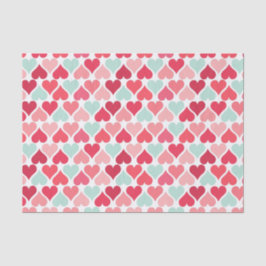 Papel de tejidos del patrón de corazón verde rosa 