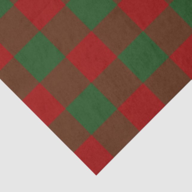 Papel de tejidos del patrón de Gingham rojo y verd (Detalle)