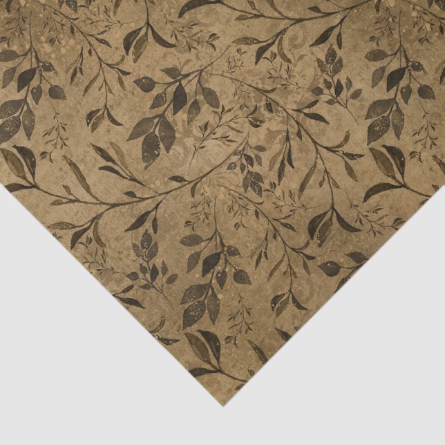 Papel de tejidos del patrón de hojas de unge moder (Detalle)