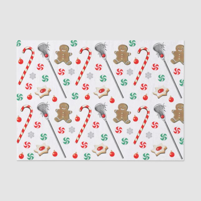 Papel de tejidos del patrón de Navidades Lacrosse (Anverso)