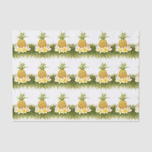 Papel de tejidos del patrón de piña tropical (Anverso)