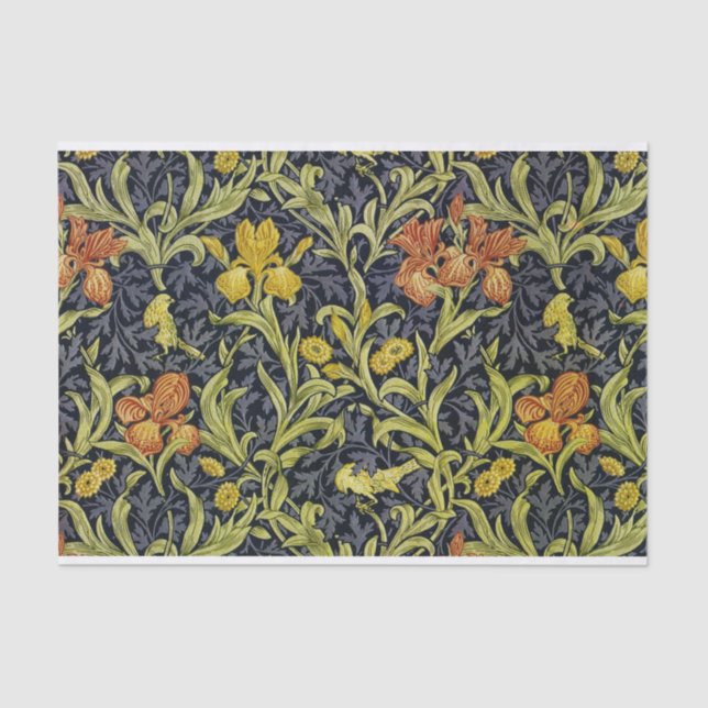 Papel de tejidos del patrón Iris William Morris (Anverso)