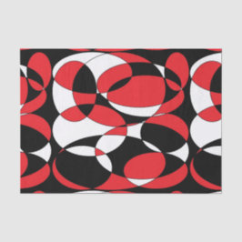 Papel de tejidos elípticos negros, blancos y rojos