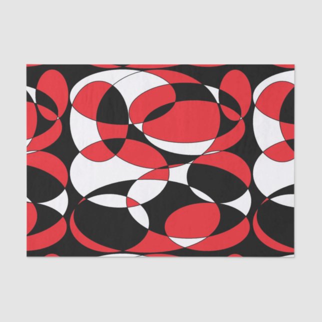 Papel de tejidos elípticos negros, blancos y rojos (Anverso)