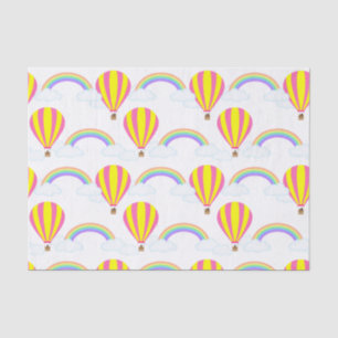 Papel de tejidos en globo aerostático - Fondo blan
