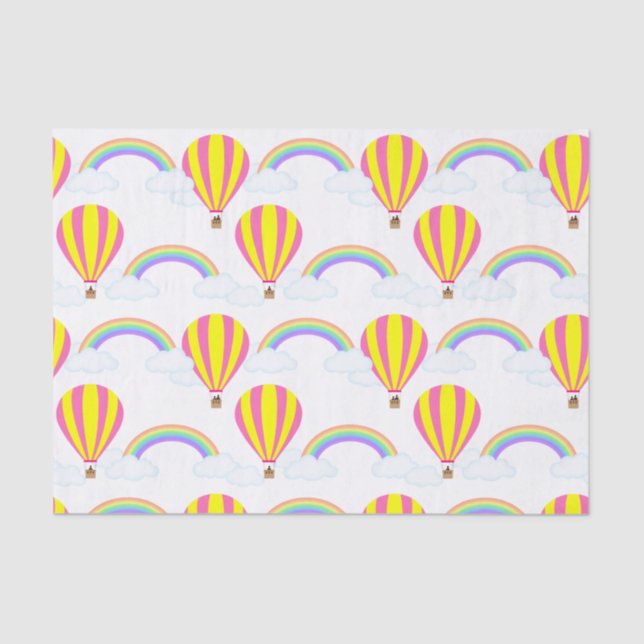 Papel de tejidos en globo aerostático - Fondo blan (Anverso)