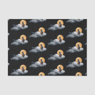 Papel de tejidos en la nube de gato