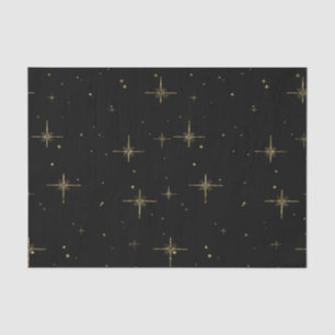 Papel de tejidos estelar de vacaciones - Negro con
