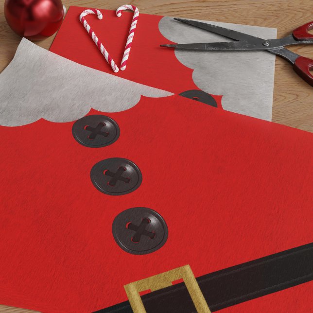 Papel de tejidos festivos de los Navidades rojos S (A fun and festive red Santa Claus suit inspired tissue paper just for you)