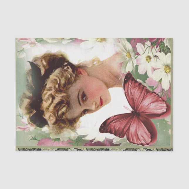 Papel de tejidos floral victoriano (Anverso)