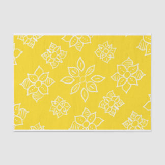Papel de tejidos florales amarillos