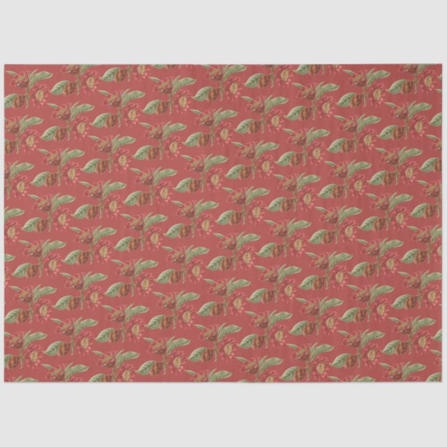 Papel de tejidos florales de época simple y elegan (Anverso)