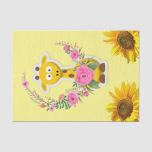 Papel de tejidos florales de girasol