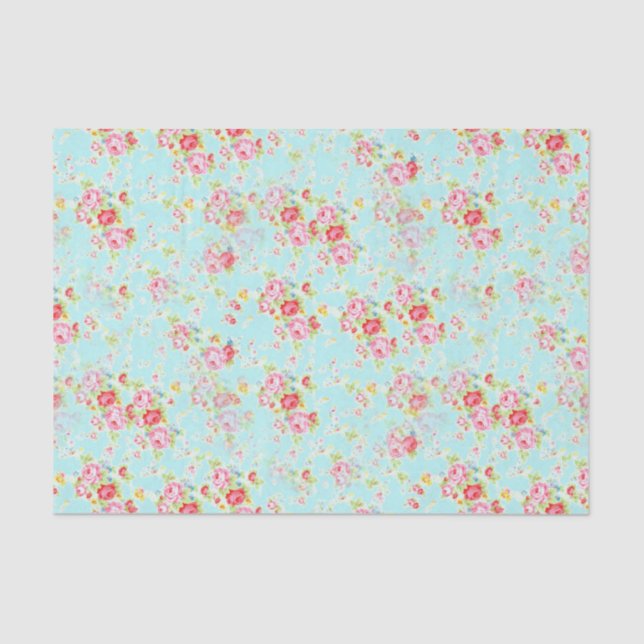 Papel de tejidos floridos chic y chic (Anverso)