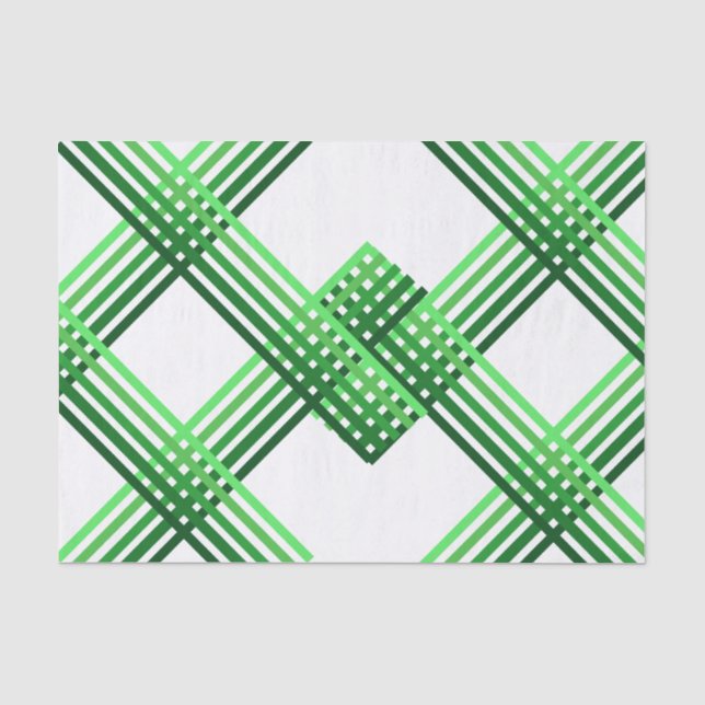 Papel de tejidos - franjas verdes cruzadas (Anverso)
